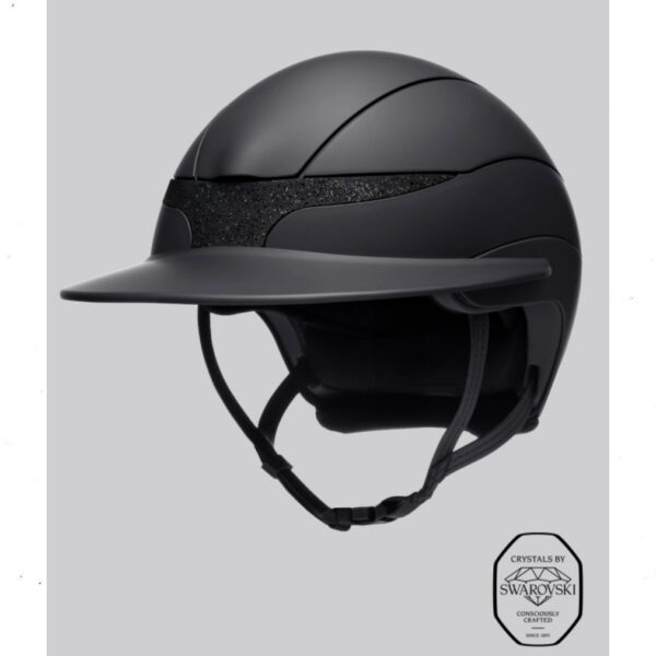 Equiline turvakiiver XANTO (MATTE BLACK SUN VISOR WITH SWAROVSKI ON THE FRONT BAND)