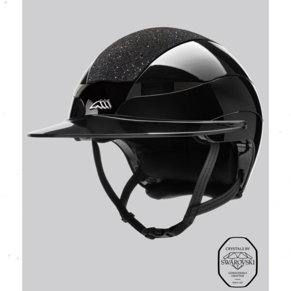 Equiline turvakiiver XANTO (GLOSSY BLACK SUN VISOR WITH SWAROVSKI TOP & LOGO)