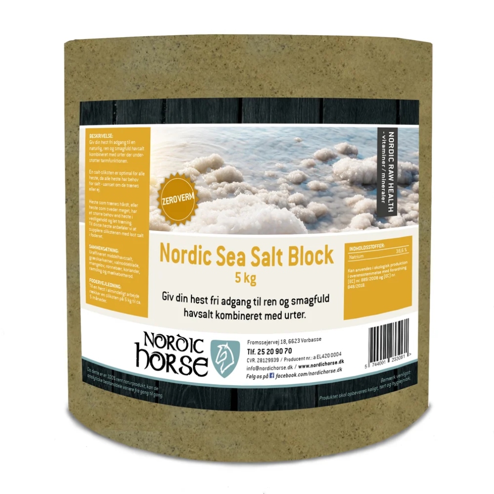 Nordic Horse lakukivi SEA SALT BLOCK ZERO VERM 5KG
